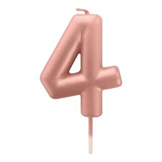Vela Metalizada 6 cm Rose Gold "4"