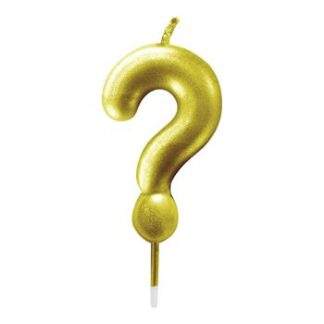 Vela Metalizada 6 cm Ouro "?"