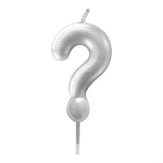 Vela Metalizada 6 cm Prata "?"