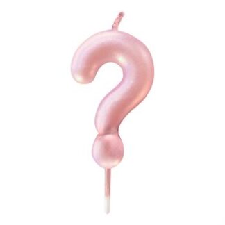 Vela Metalizada 6 cm Rosa Bebe "?"