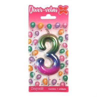 Vela Metalizada 8,3 cm Degrade Holografica "3"