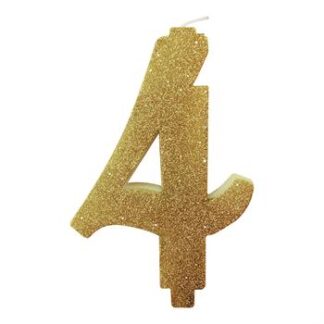Vela Glitter 11 cm Ouro "4"