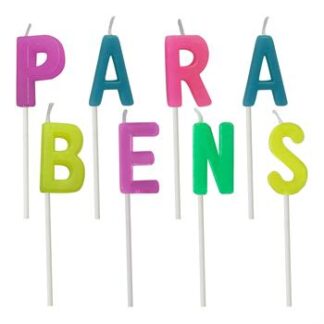 Vela Parabéns 2,5 cm Colorido