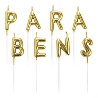 Vela Parabéns 2,5 cm Ouro