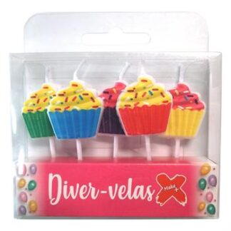 Vela CupCake 3cm c/ 5
