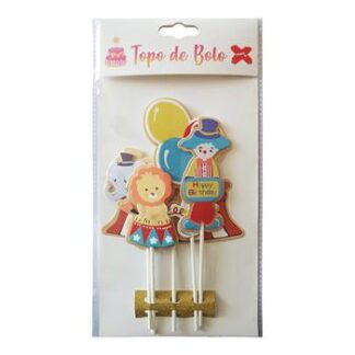 Topo de Bolo Circo c/ 5 (7.5*19.5cm)