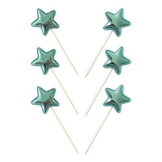 Topo de Bolo Estrelinhas azul c/ 6 (4.2*11.5cm)
