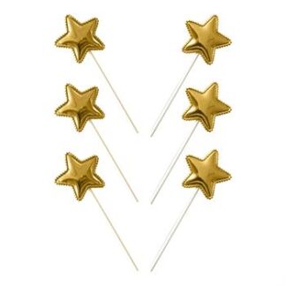 Topo de Bolo Estrelinhas Ouro c/ 6 (4.2*11.5cm)