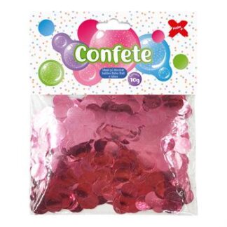 Confete 10 gramas Rosa  Papel Metalizado Redondo 1 cm