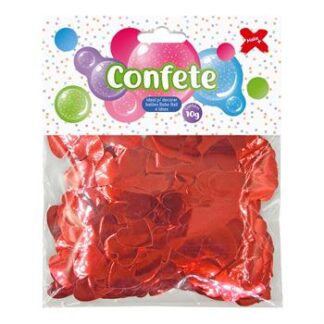 Confete 10 gramas Vemelho Papel Metalizado Coração 1,5