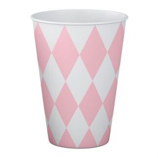 ACESSORIO FESTA COP. DE PAPEL 250 ML C/ 8 PCS - Xadrez Rosa