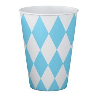 ACESSORIO FESTA COP. DE PAPEL 250 ML C/ 8 PCS - Xadrez Azul