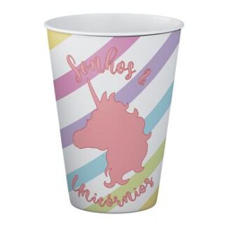 ACESSORIO FESTA COP. DE PAPEL 250 ML C/ 8 PCS - Unicornio Color