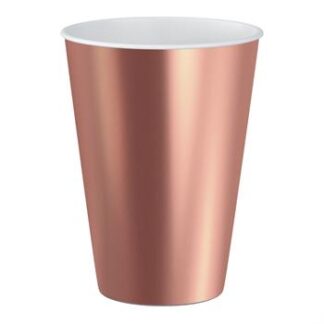 ACESSORIO FESTA COP. DE PAPEL 250 ML C/ 8 PCS - Metalico Rose Gold