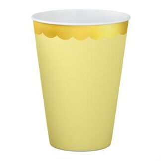 ACESSORIO FESTA COP. DE PAPEL 250 ML C/ 8 PCS - Metalico Luxo Amarelo CANDY