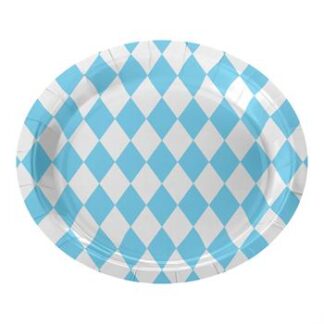 ACESSORIO FESTA PRAT. DE PAPEL 18 CM C/ 8 PCS - Xadrez Azul