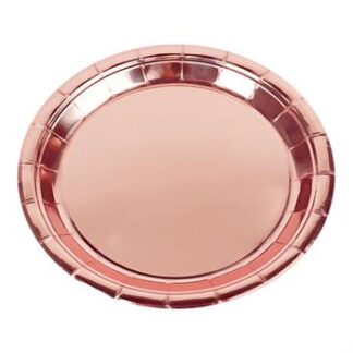 ACESSORIO FESTA PRAT. DE PAPEL 18 CM C/ 8 PCS - Metalico Rose Gold