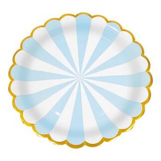 ACESSORIO FESTA PRAT. DE PAPEL 18 CM C/ 8 PCS - Metalico Azul CANDY