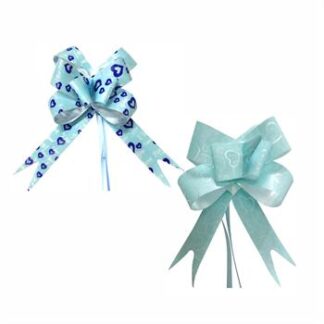 Laço Fácil  GG (45mmx71cm) - Estampado Coração Azul  c/  5