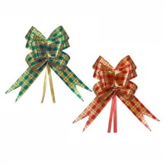 Laço Fácil  M (17mmx34cm) - Estampado Xadrez e Dourado  c/  10