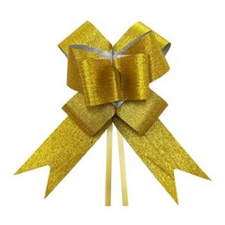 Laço Fácil  M (17mmx34cm) - Glitter Dourado c/  10
