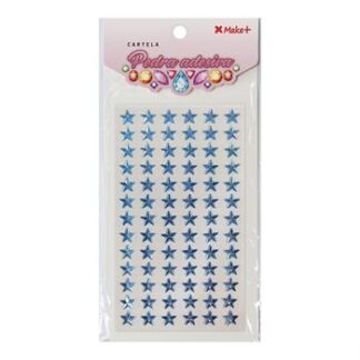 CARTELA PEDRA ADESIVA  - ESTRELINHAS AZUL CLARO 10MM"A"
