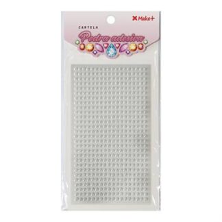 CARTELA PEDRA ADESIVA  - MEIA PEROLA 4MM BRANCO "B"