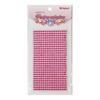 CARTELA PEDRA ADESIVA  - MEIA PEROLA 4MM ROSA "B"