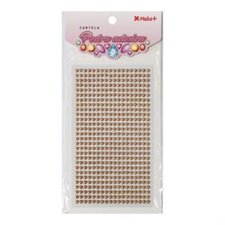 CARTELA PEDRA ADESIVA  - MEIA PEROLA 4MM CHAMPAGNE "B"