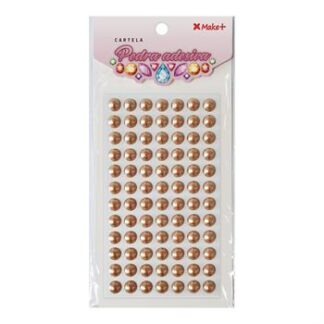 CARTELA PEDRA ADESIVA  - MEIA PEROLA 10MM CHAMPAGNE "H"