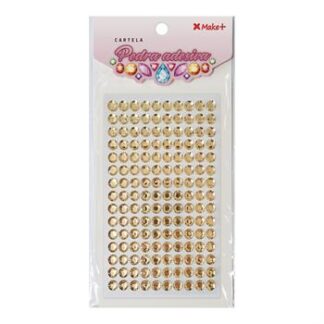 CARTELA PEDRA ADESIVA  - PEDRA STRASS  8MM CHAMPANHE "C"