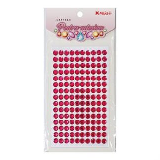 CARTELA PEDRA ADESIVA  - PEDRA STRASS  8MM PINK "C"