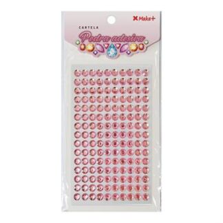CARTELA PEDRA ADESIVA  - PEDRA STRASS  8MM ROSA"C"