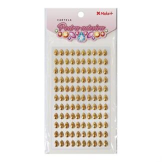CARTELA PEDRA ADESIVA  - GOTA OURO METALIZADO 10MM"H"