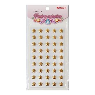 CARTELA PEDRA ADESIVA  - ESTRELINHA OURO METALIZADO 10MM"D"