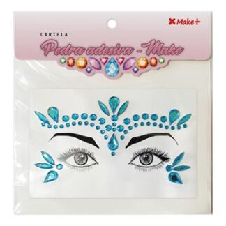 CARTELA PEDRA ADESIVA  - Make Princesa (Prata, Pink, Azul, Colorido) "G"