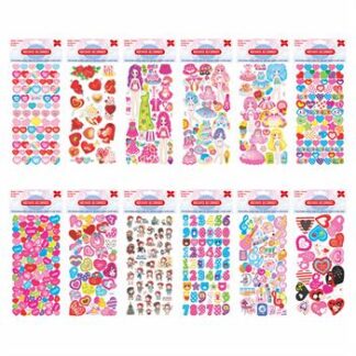 Cartelas De Adesivos 10x24cm-Princesa (Kids) PCT C/24 Cart. Sort.