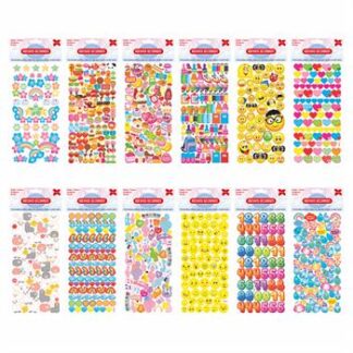 Cartelas De Adesivos 10x24cm-Divertidos (Kids) PCT C/24 Cart. Sort.