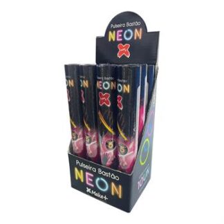 Pulseira Bastão Neon Colorida Tubo  c/ 10 - 5h - display c/ 12 tb