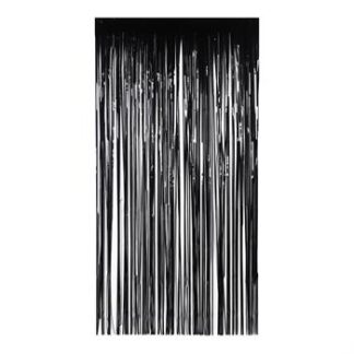 ACESSORIO FESTA Cort. Metalizada Decorativas 1x2 mts - Preto