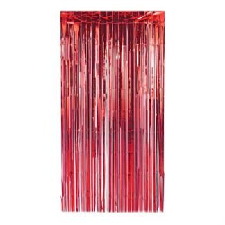 ACESSORIO FESTA Cort. Metalizada Decorativas 1x2 mts - Vermelho