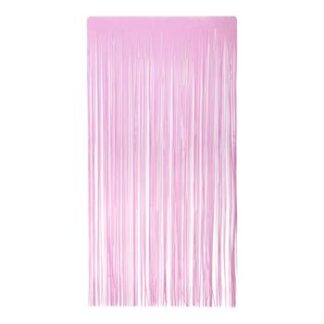 ACESSORIO FESTA Cort. Metalizada Decorativas 1x2 mts - Rosa Bebe Candy