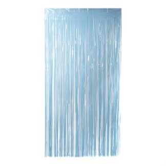 ACESSORIO FESTA Cort. Metalizada Decorativas 1x2 mts  Azul Bebe Candy
