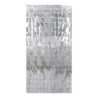 ACESSORIO FESTA Cort. Metalizada Decorativas quadradinhos 1x2 mts - Prata