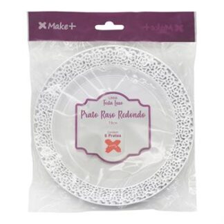 Prato Raso Redondo 19 cm Provençal-  Festa Luxo Prata - Pcte c/ 6 Und