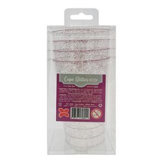 ACESSORIO FESTA COP. 340 ML - Glitter Rosa - Caixa c/ 4 Und