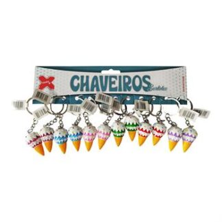 Chaveiro - Sorvetinho 3,5cm - Cartela c/12 (C)
