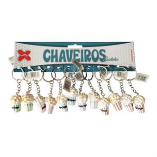 Chaveiro - Pipoca  4cm- Cartela c/12 (C)