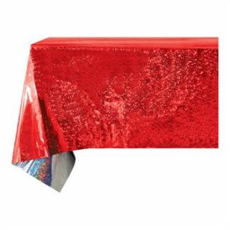 ACESSORIO FESTA Toal. de Mesa Metalizada Vermelha (137x274cm)