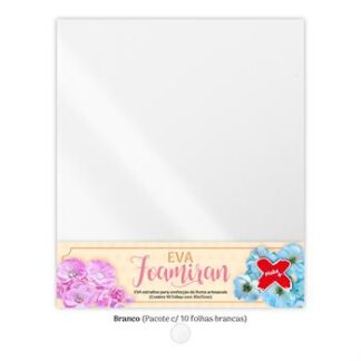 Eva Foamiran 30x35cm 0.7mm para flores pct c/ 10 fls - Branco